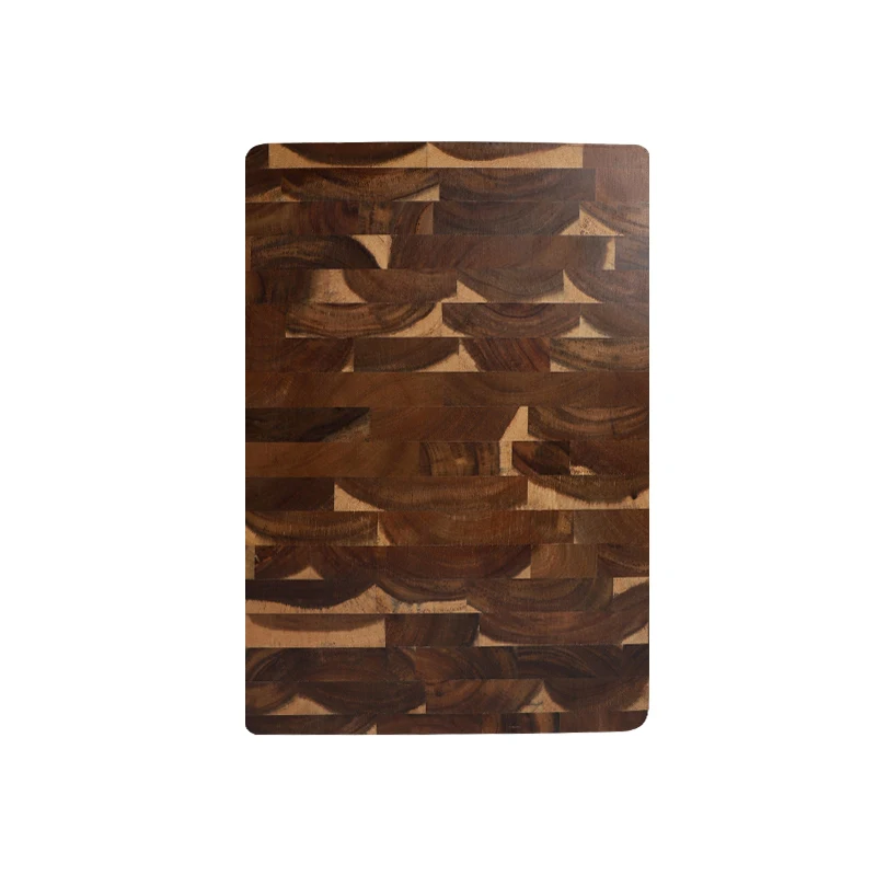 End Grain Cutting Board with Handle Acacia Wood Chopping Blocks Vegetable Meat Charcuterie Serving Board