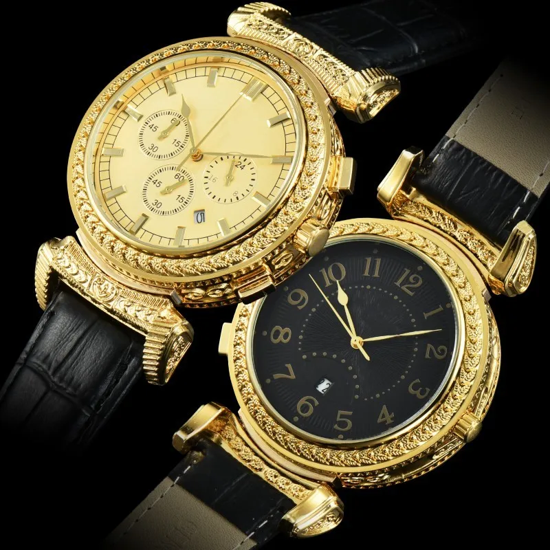 Custom Products Halloween Christmas Gift Clock Relogio Bracelet Jewelry Luxury Leather Strap Double Sided Quartz Watch for Men