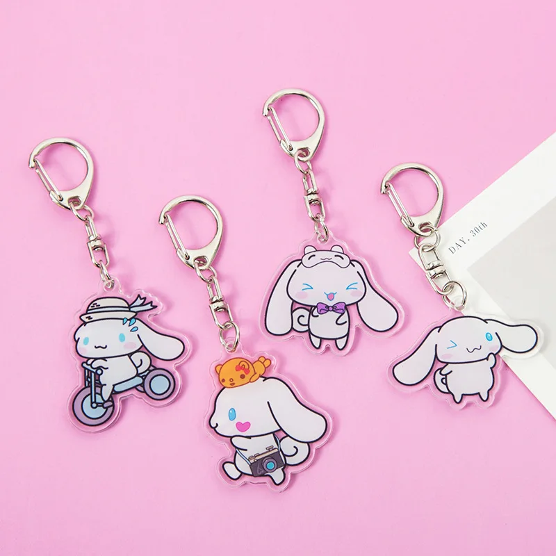 Милый мультяшный Hello Kitty Cinnamoroll Kuromi брелок для ключей акриловый в наличии