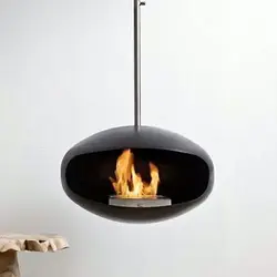 suspended fire place bio ethanol roof mounted ceiling cocoon hanging fireplace