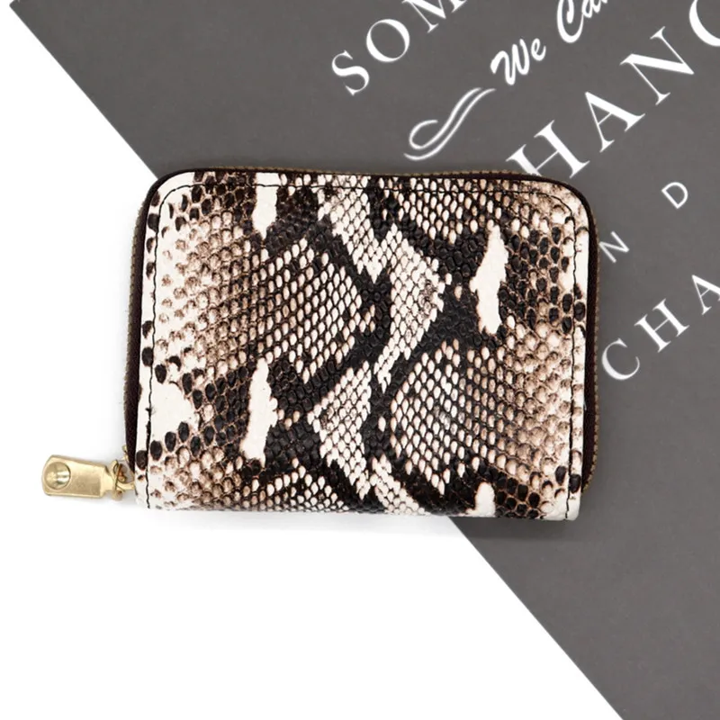 Stylish Mini Faux Leather Coin Purse and Card Wallet with Chic Leopard Zebra and Snakeskin Patterns Cartera para mujer