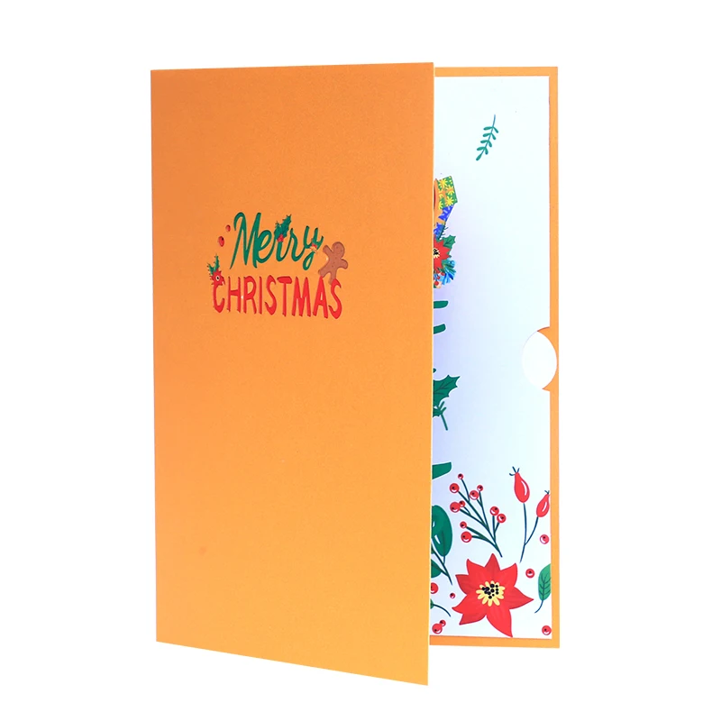 Factory Supply Customization Unique Handmade Three Dimensional Religious Meerry Christmas Gift Greeting Card with Envelope