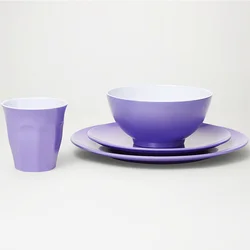 Set of 4 PCS Porcelain Festival Holiday Color Plastic Melamine Wedding Dinner Set