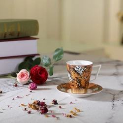 Amber Original factory highly cost effective tea set porcelain ceramic coffee and tea cup set with sacuer