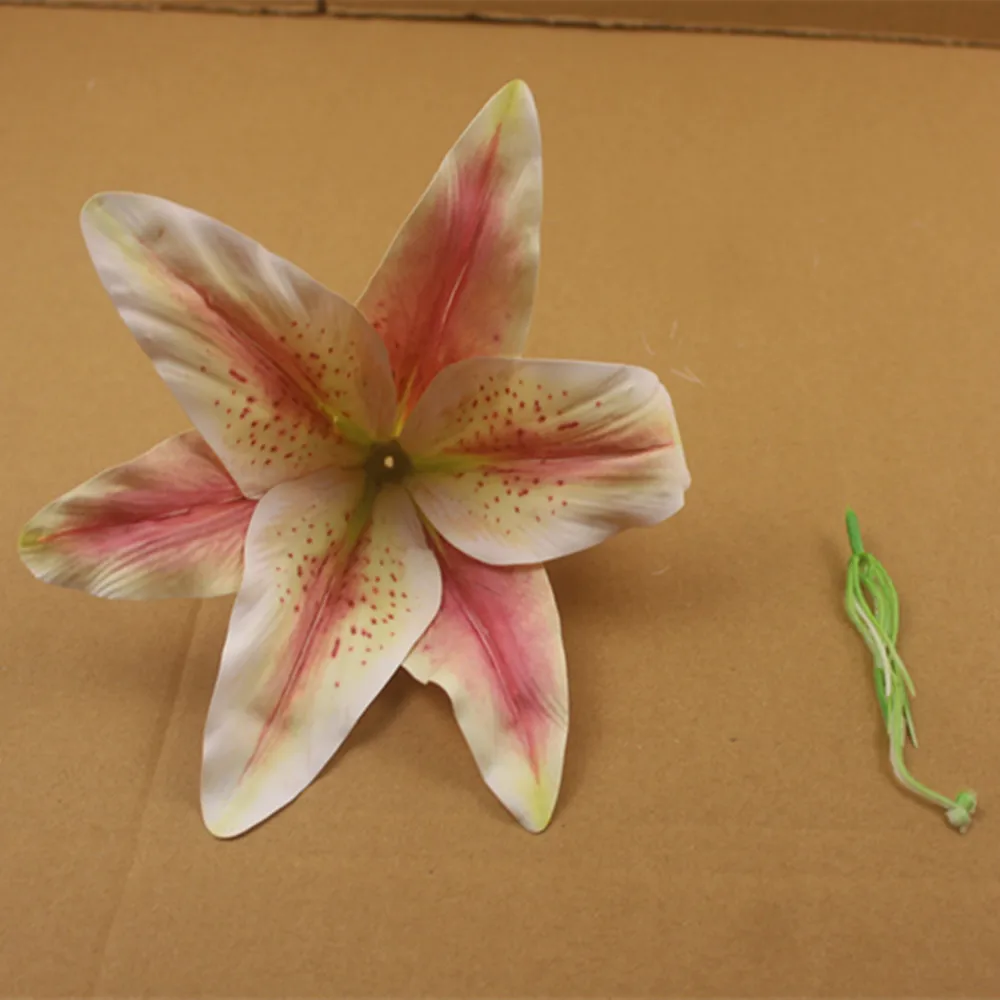 high quality silk single lily flower artificial flower head for wedding home party garden flower decoration