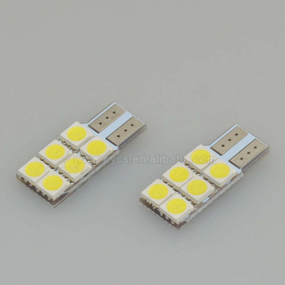 Super bright white Non-polar 194 186 W5W T10 6SMD 5050 canbus LED auto car light bulbs