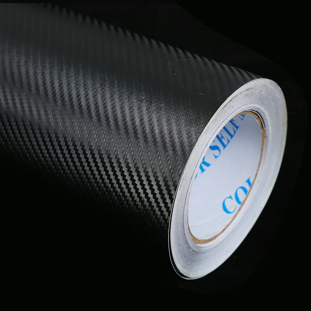 Car Body Decals Film Waterproof Repeated Use Black Carbon Fiber Auto Windows Door Covering Vinyl Sticker