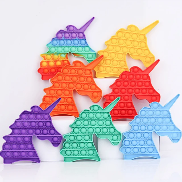 
Autism Game Stress Toy Elephant Sensory Fidget Toy Gift Rainbow Bubble Push Unicorn School For Kids Adults Educational 