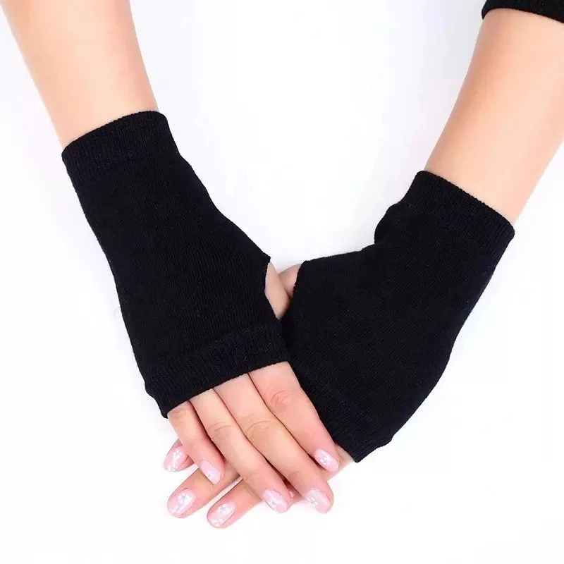 Custom Factory  Women Semi Fingerless Gloves Winter Warm Wool Cashmere Elegant Gloves
