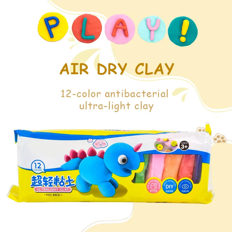 modeling 12 color air clay dry super light bag space polymer diy soft