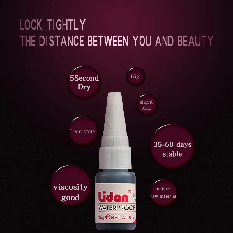 Lidan Fast-Drying Glue For Grafting False Eyelashes 15g Eyelash Rubber Emulsion Adhesive Natural Ingredients Eyelash Beauty Tool