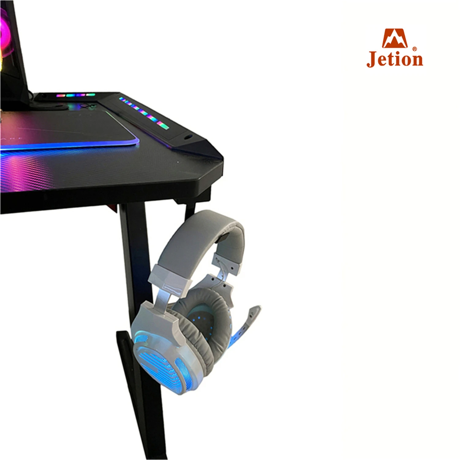 
2021 New design best sell black color RGB multi colors gaming pc game desk table standing gaming desk for gamer 