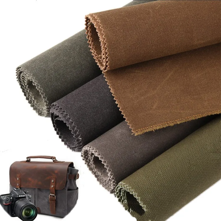 100% cotton double sided waxed canvas fabric Waterproof canvas wax fabric Vintage clothing bag fabrics wholesale (1600582255511)