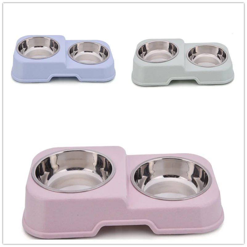 USA Standard Custom Supplies Double Stainless Steel Pet Bowls Food Feeders for Small Medium Large Cats Dogs Kitten Puppy