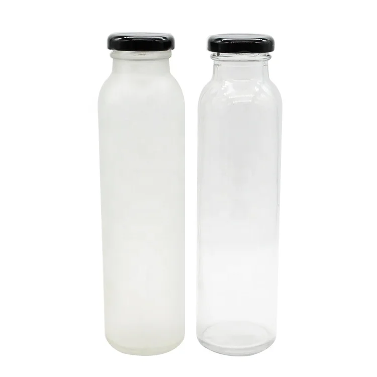 Cheap 330ml empty clear drinking glass water bottles with screw