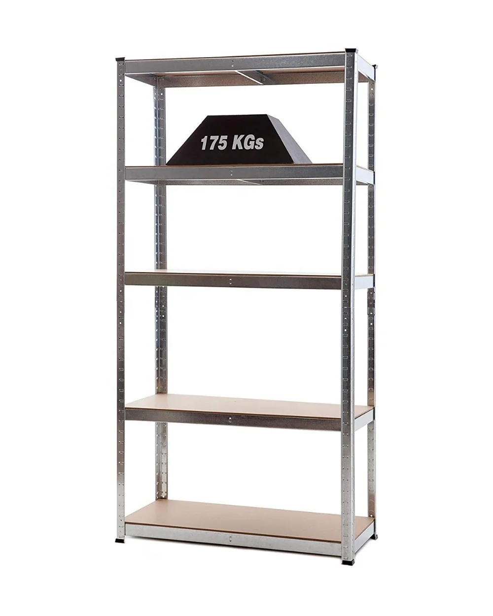 Сверхпрочная стойка KINDE 5 уровней, без болтов, регулируемые металлические полки для хранения, штабелируемые стеллажи 180x90x45 см 1325 кг