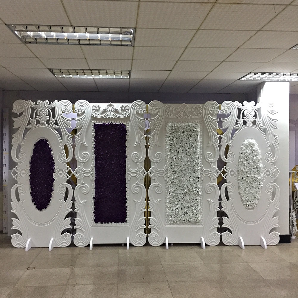 Selling Rectangle Flower Pattern  Pvc Decor Panels Gold Fancy Backdrops For Wedding