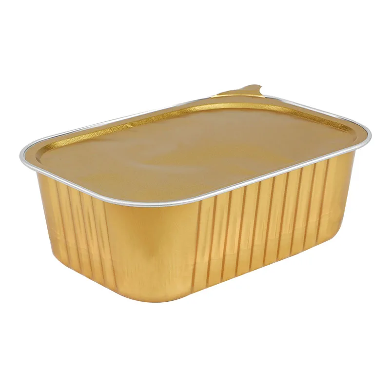 680 мл одноразовый пищевой контейнер из алюминиевой фольги/лотки золотые пищевые коробки и чашки