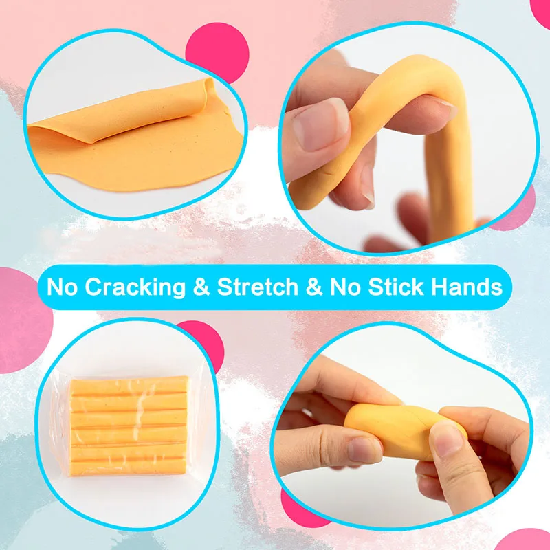 Meihui Polymer Clay 50 Colors 20g Modeling Clay Kit DIY Oven Bake Clay with Sculpting Tools Accessories Storage Box