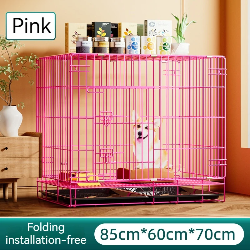 Dog cage Teddy small dog indoor home with toilet separation Medium dog Corgi Large pet cat cage