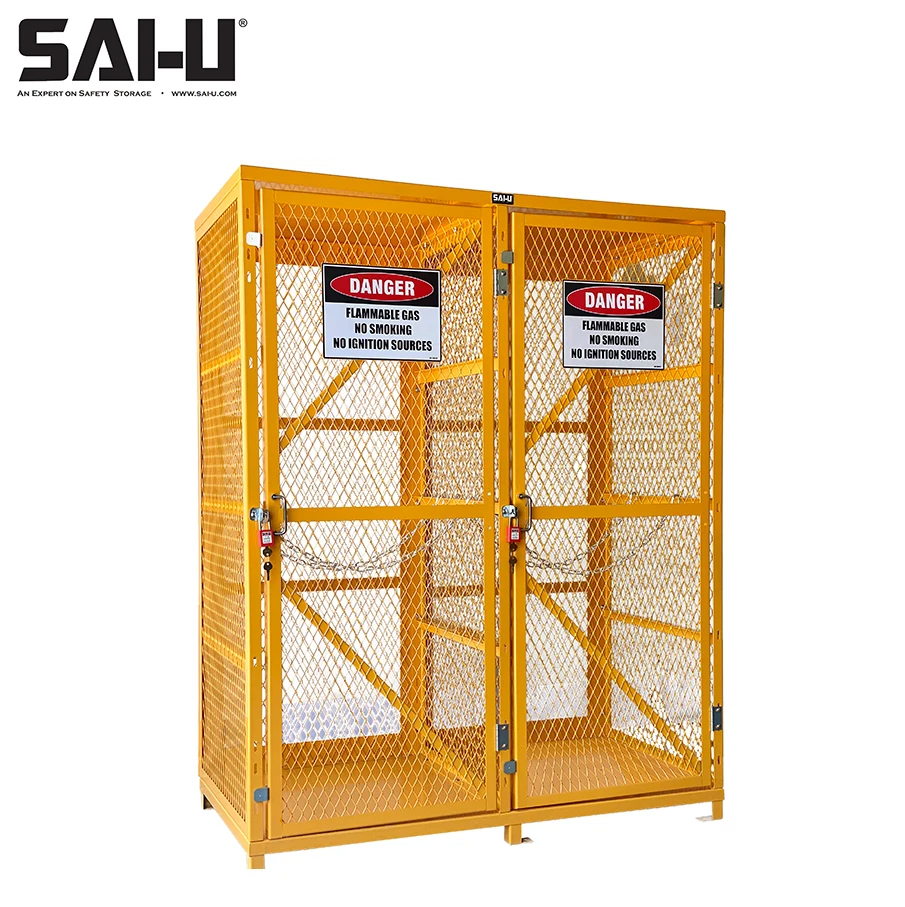 SAI-U Mesh gas cylinder cabinet gas bottle storage cage cabinet container with padlock GC2018