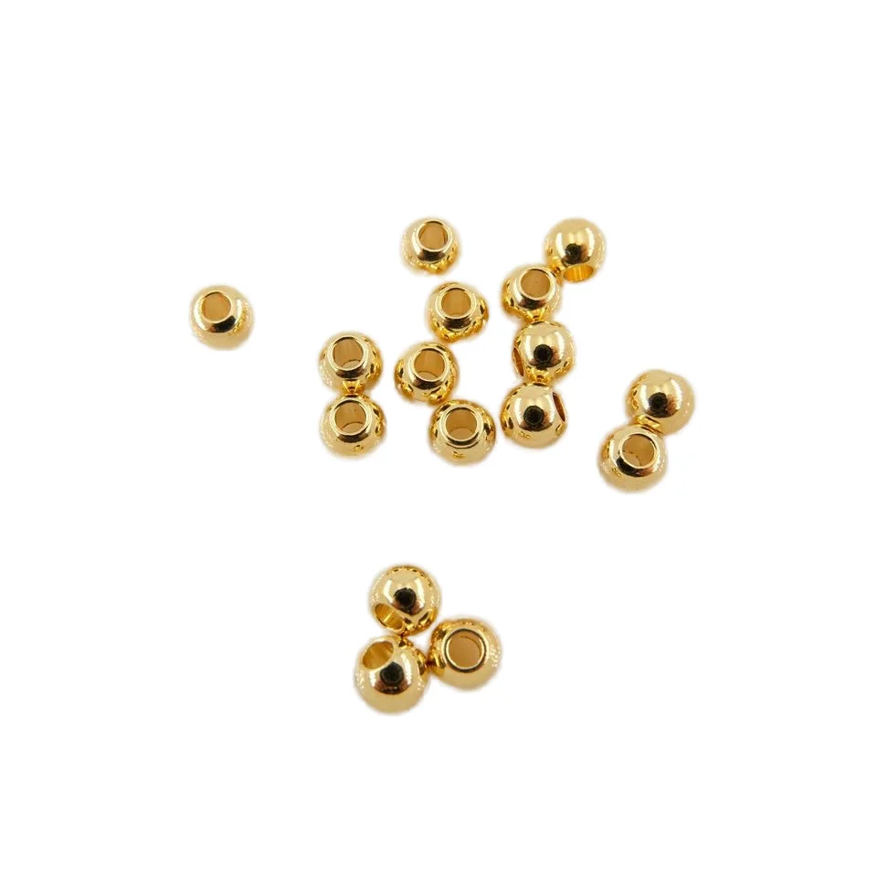 SongYi High Quality 100PCS/Bag 14K 18K Gold Platinum Plated Ball Jewelry Gold Beads Chain DIY Bracelet