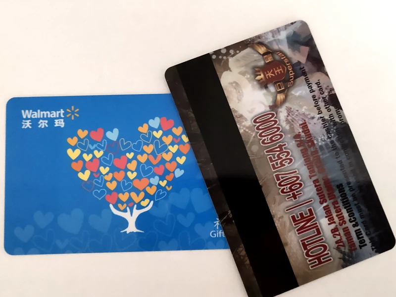 CR80 PVC IC/ magnetic strip card with QR code barcode card for supermarket loyalty program