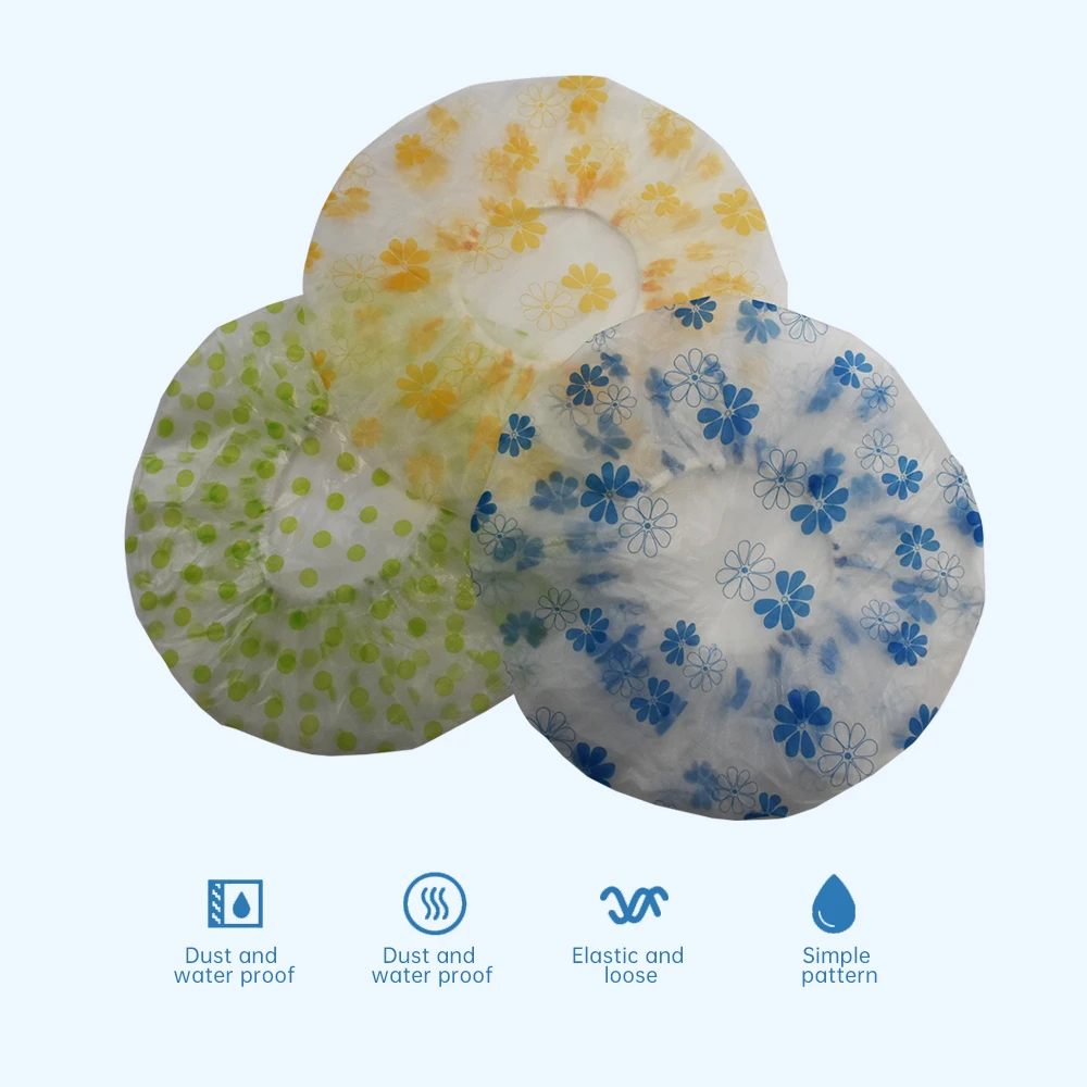 Waterproof Shower Cap Point Bath Hair Cover Elastic Bath Hat Bathing Cap For Women Bathroom Reusable Shower Hat