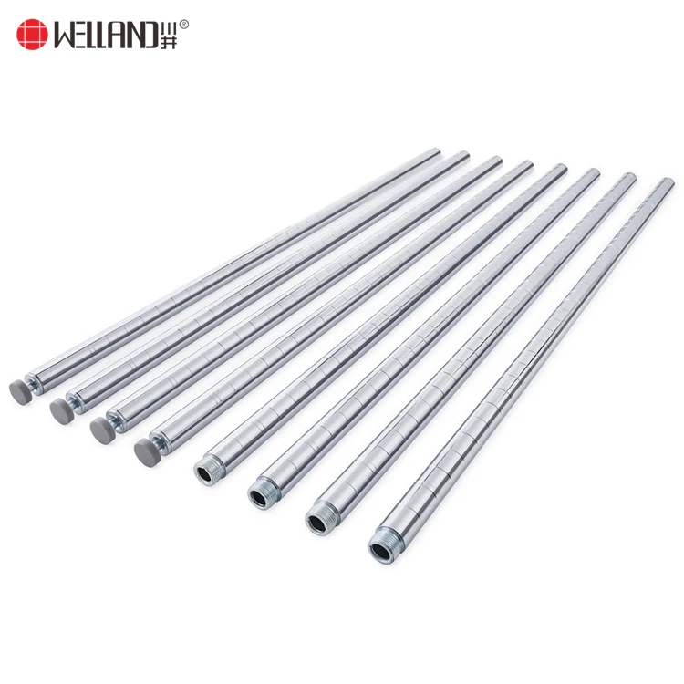 Heavy Duty Shelf Pole Chrome or Powder Coated Parts Rack Wire Shelving Post