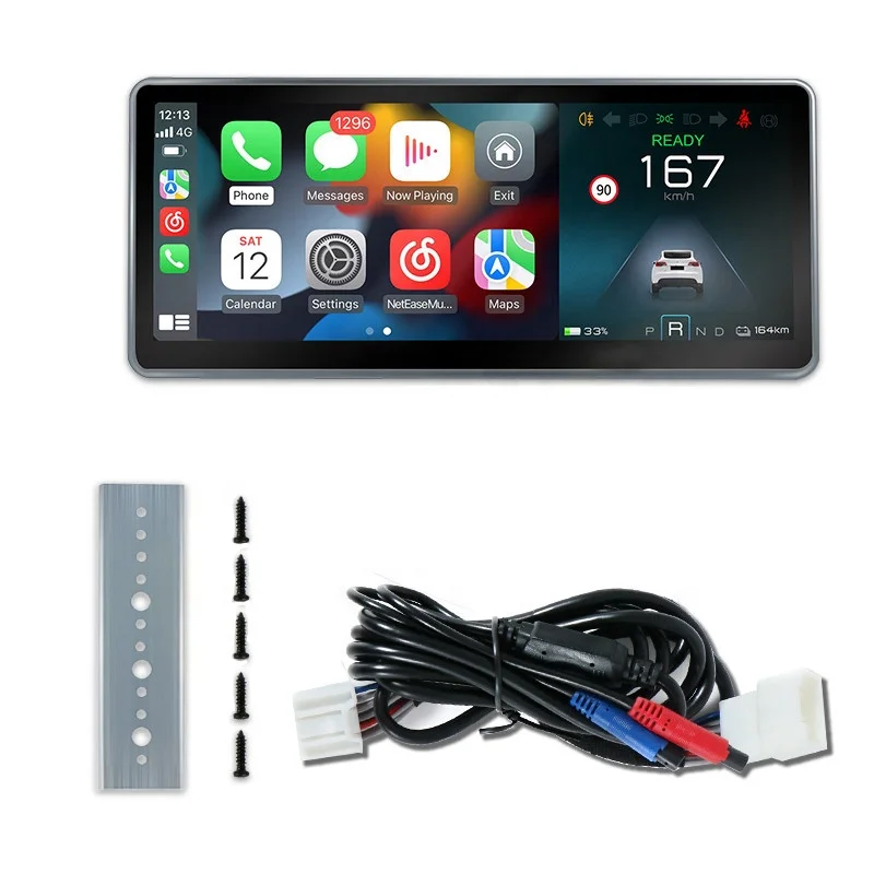 EVbase Head Up Display For Tesla Model 3/Y//S/X Android Auto With GPS Navigation 4G Wifi Radio Stereo