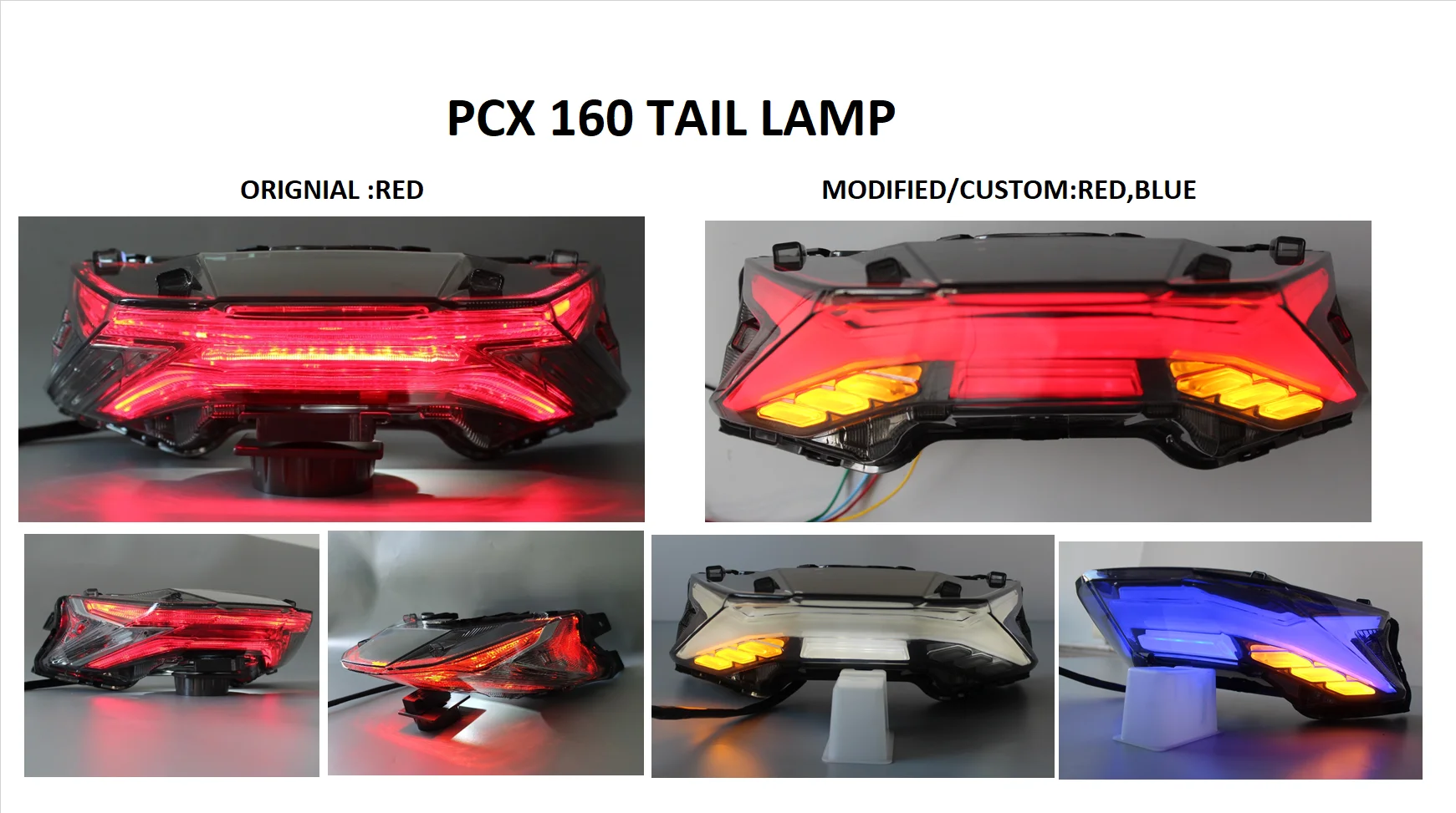 NEW Modified  JPA LED  rear brake stop light PCX 125 160 2021 tail  Lamp  for Honda  Motorcycle Accessories
