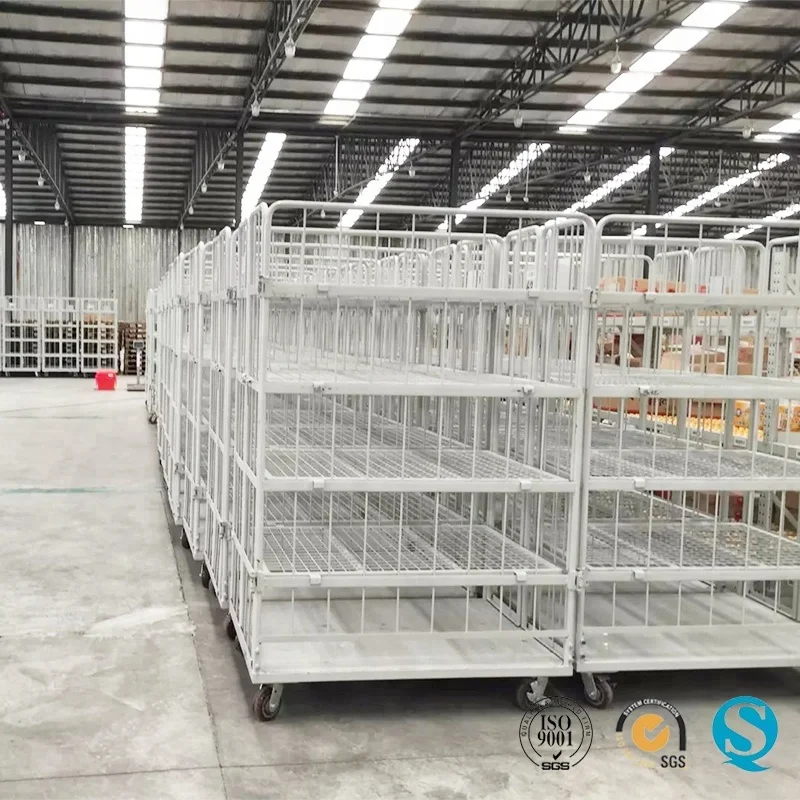 
Large metal galvanized supermarket storage mesh roll container 