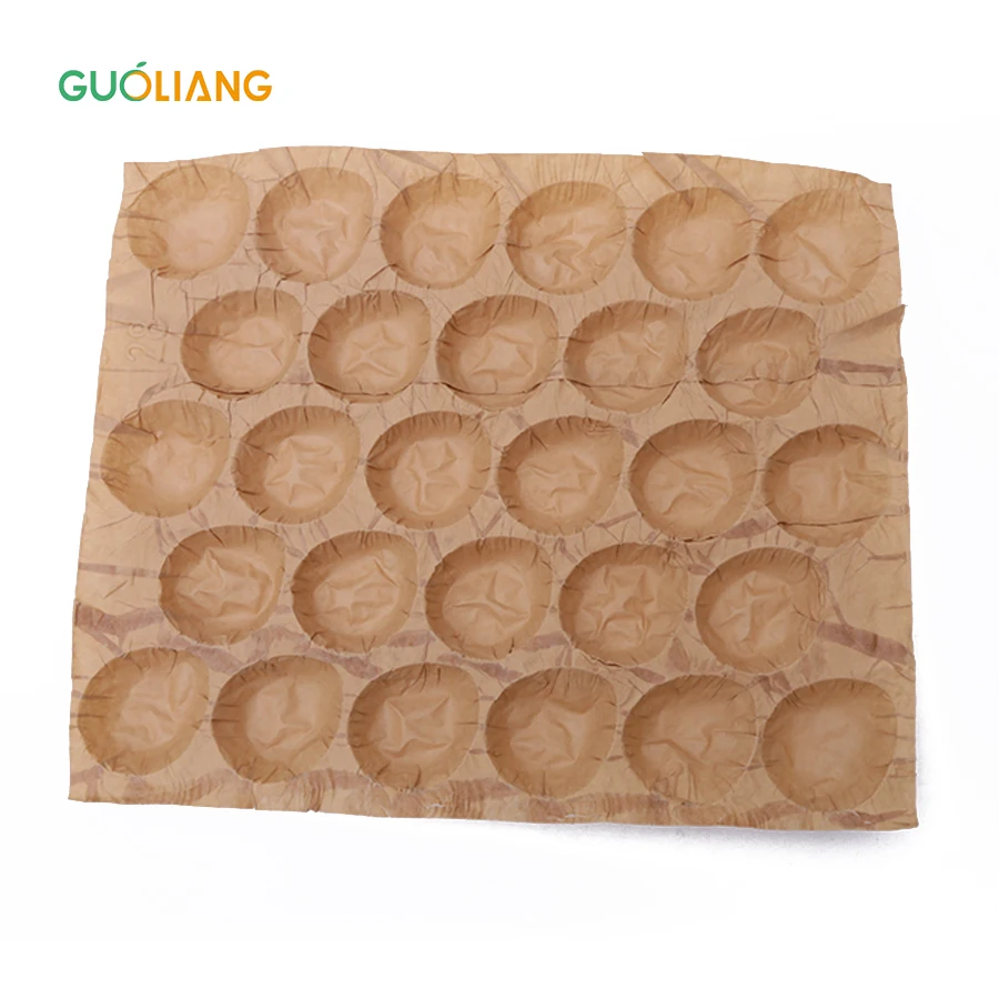 Pink Fruit Tray Packaging Liner Kraft Paper Dry Fruit Insert Tray For Packing Tomato Avocado