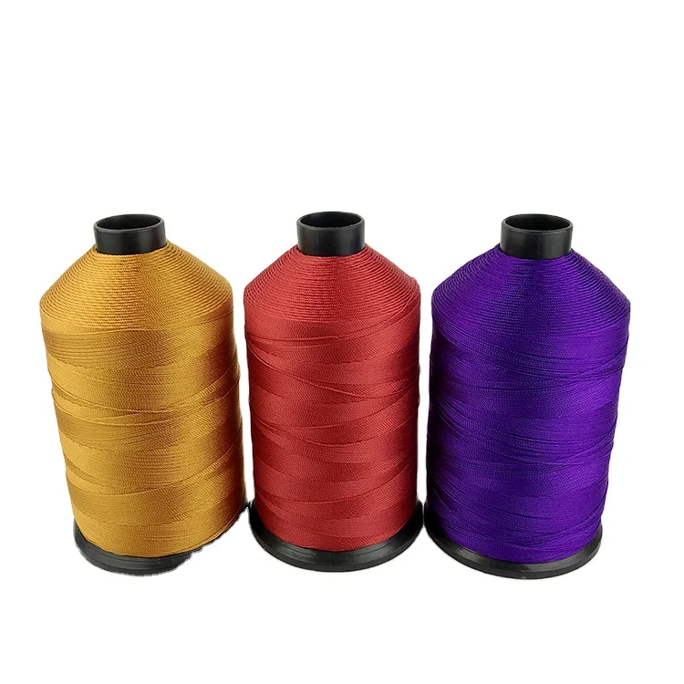 wholesale 1000D/3 industrial polyester threads  FDY twisted dyed knitting  thread