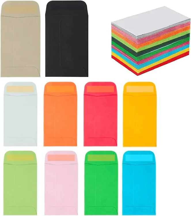 Custom Small Coin Envelopes Colorful Kraft Paper Envelopes Self-Adhesive Glue Envelopes for Coin Seed Stamps Small Parts