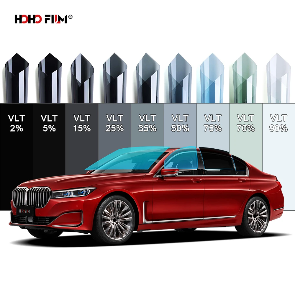 HOHOFILM 1.52x5m High Heat Insulation Sun Control Window Film Nano Ceramic Car Solar Window Tint Black Side Windshield Film