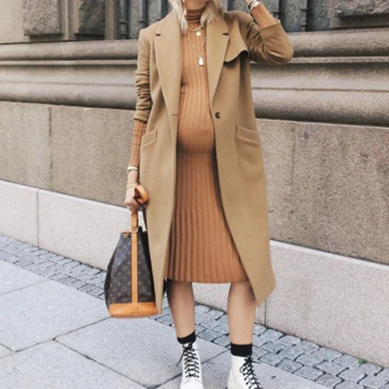 Maternity Outfits Long Sleeves Nursing Maternity Breastfeeding Solid Skirt Pregnancy Dresses Maternity Outfits