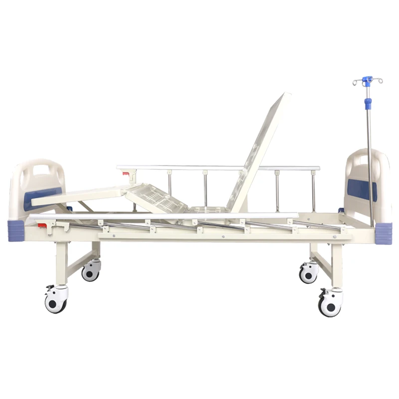Hot selling ABS head board manual two crank hospital bed for clinic and hospital