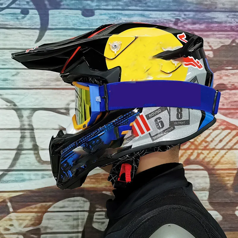 High Quality ABS Professional Rally Motocross Full Face Protective Helmet Mountain Racing Downhill Bike Kart Ski Helmet