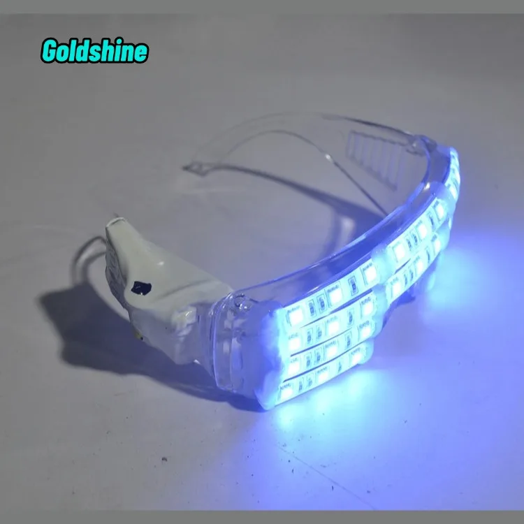 High Quality Custom Full Color LED Pixel Laser Goggles Light up DJ Sunglasses for Rave Costume Party Decor Halloween Occasion