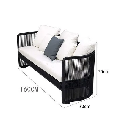 Outdoor Furniture Set Metal Leisure Rattan Sofa Courtyard Villa B&B Sales Department Garden Landscape Balcony Sofa Chair