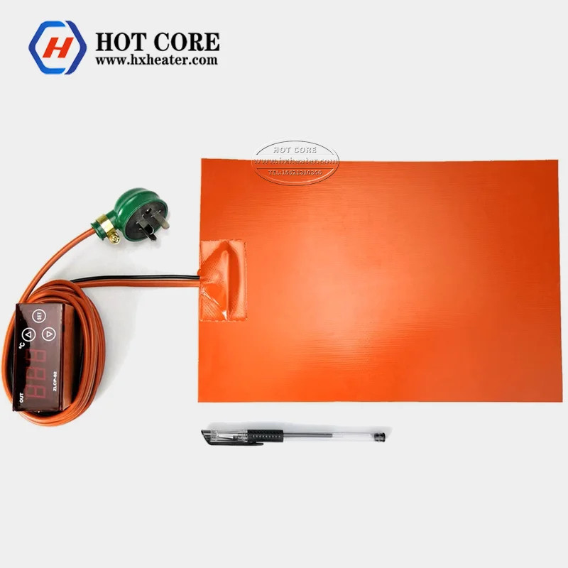 Customized 200 degrees 9v 12V 36v 48v 120v 220v industrial electric flexible heating element pad rubber silicone heater