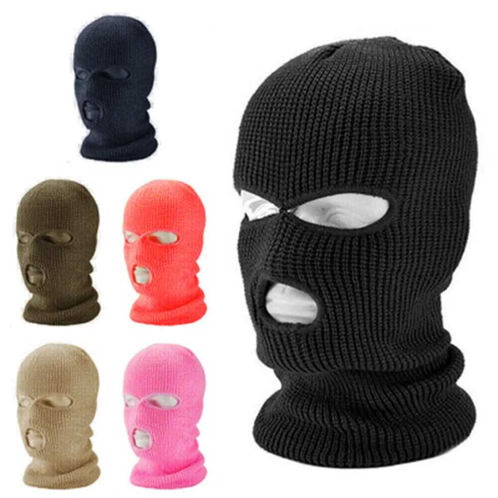 Hot style 3-Hole Knitted Full Face Cover Ski Mask for Outdoor Sports