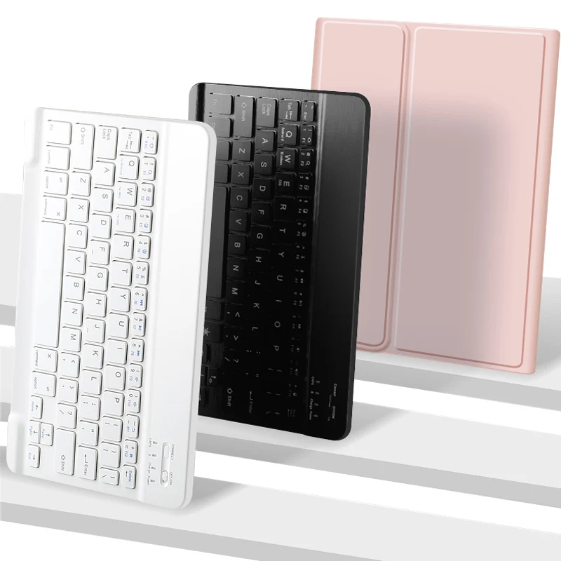 Smart Tablet Cases with BT Mini Keyboard Pen Slot Flip Leather Covers For Tablets For iPad 9.7 Air 2017/2018 Foldable Holder