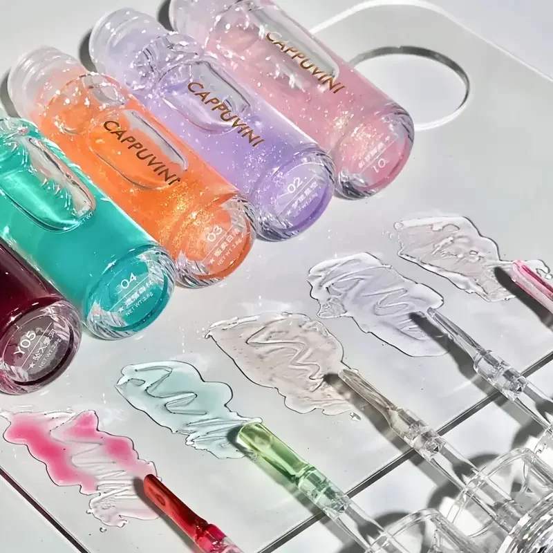 Глянцевый блеск для губ Crystal Jelly блестящий прозрачный зеркальный Увлажняющий жидкая помада масло оттенка День Святого