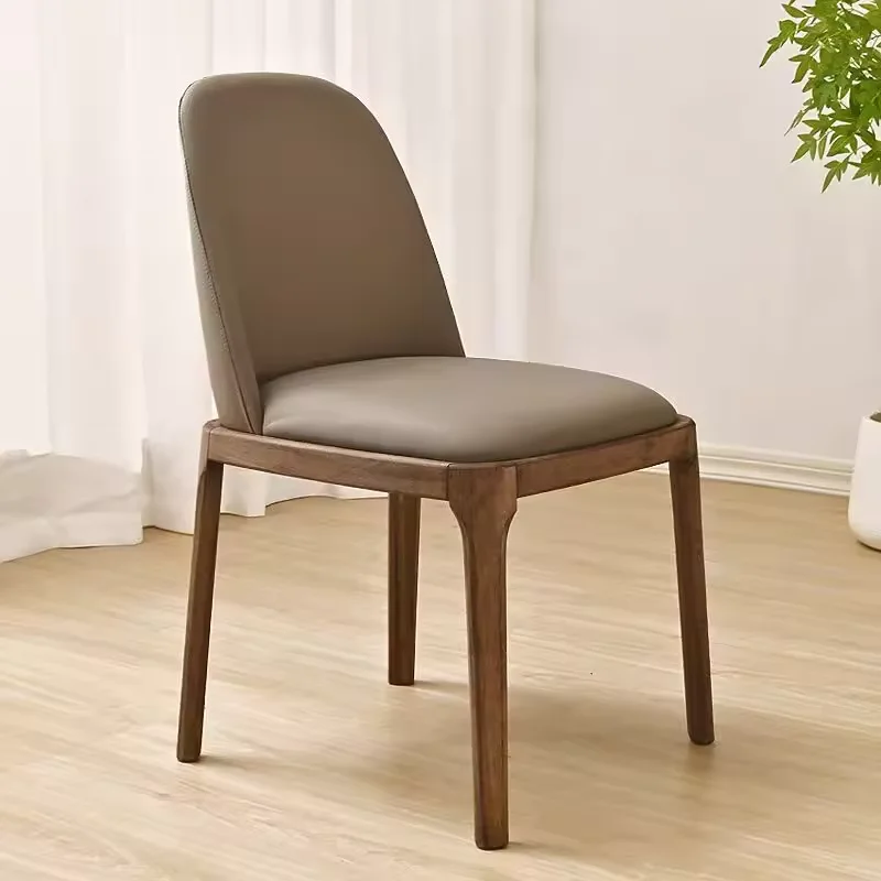 Hot Sale Nordic leather modern luxury design furniture dining room chairs solid wood chairs