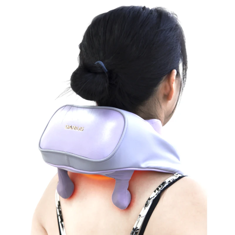 DARIUS Adjustable Strength Neck and Shoulder Massager with Electric Kneading and Knocking Functions for Deep Tissue Relief