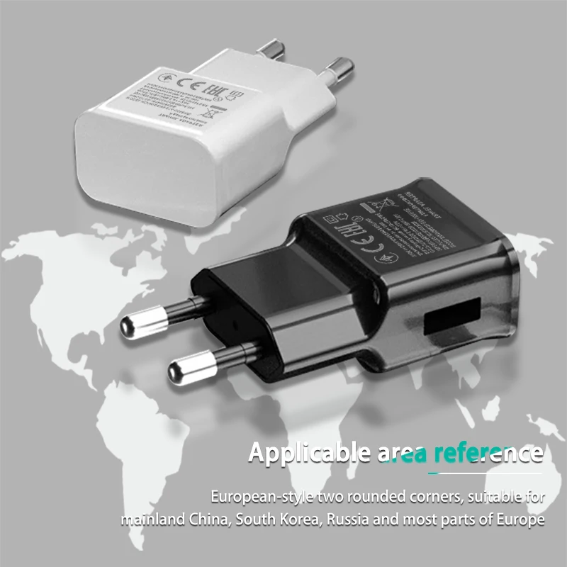 Wholesale fire-proof travel charger adapter fast charging 5v2a EU plug wall usb charger for SAMSUNG