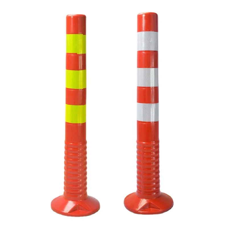 75cm PU Durable Anti-Collision Column Reflective Tumbler Warning Pole Post Removable Plastic Pile Traffic Signs
