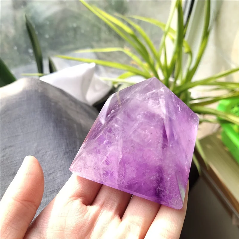 Energy Reiki Healing Natural Crystal Orgone Amethyst Pyramid Carved Stone